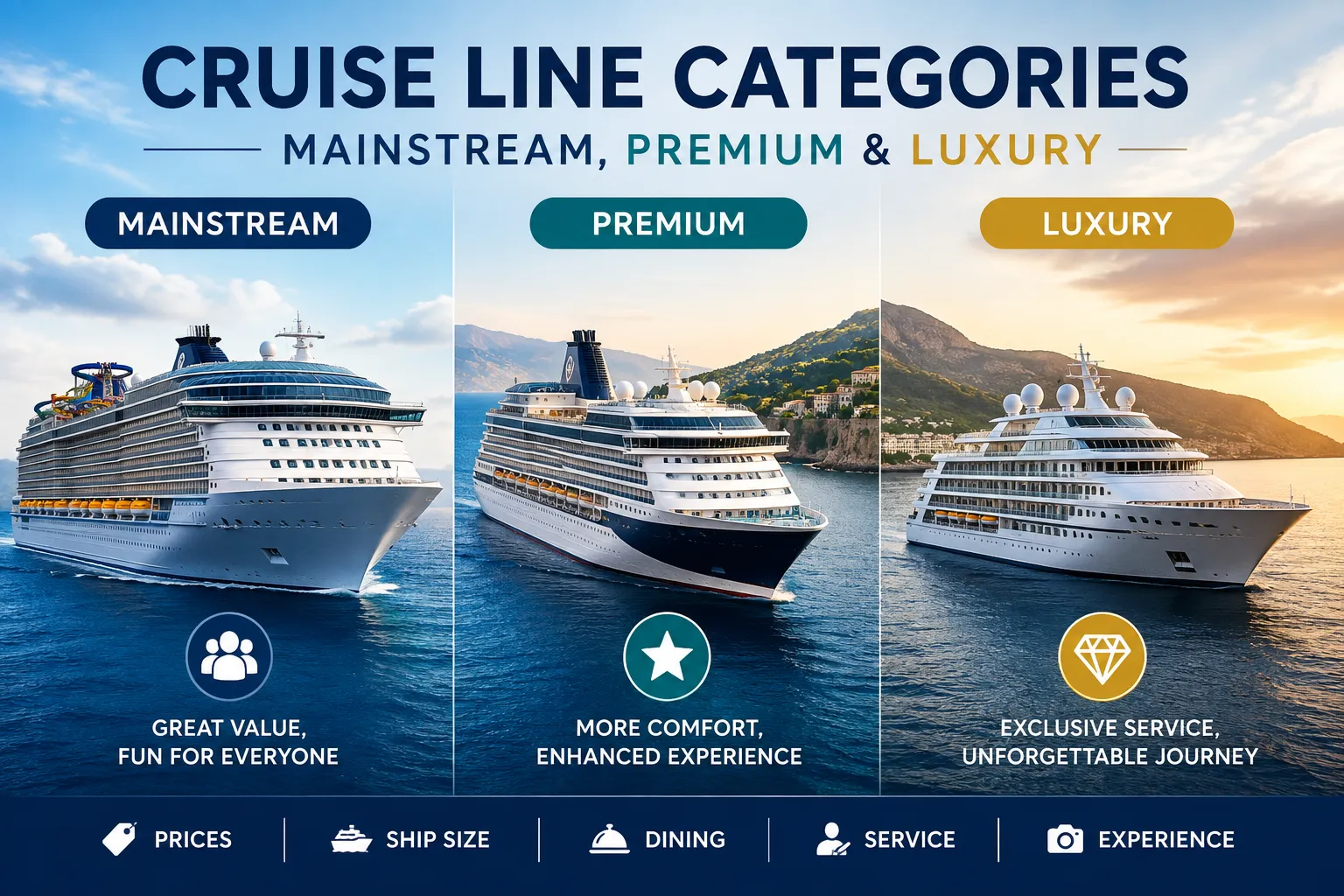 Cruise Line Categories Explained: Mainstream, Premium & Luxury